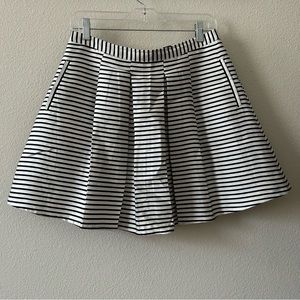 Forever 21 Black & White Striped A-Line Skirt